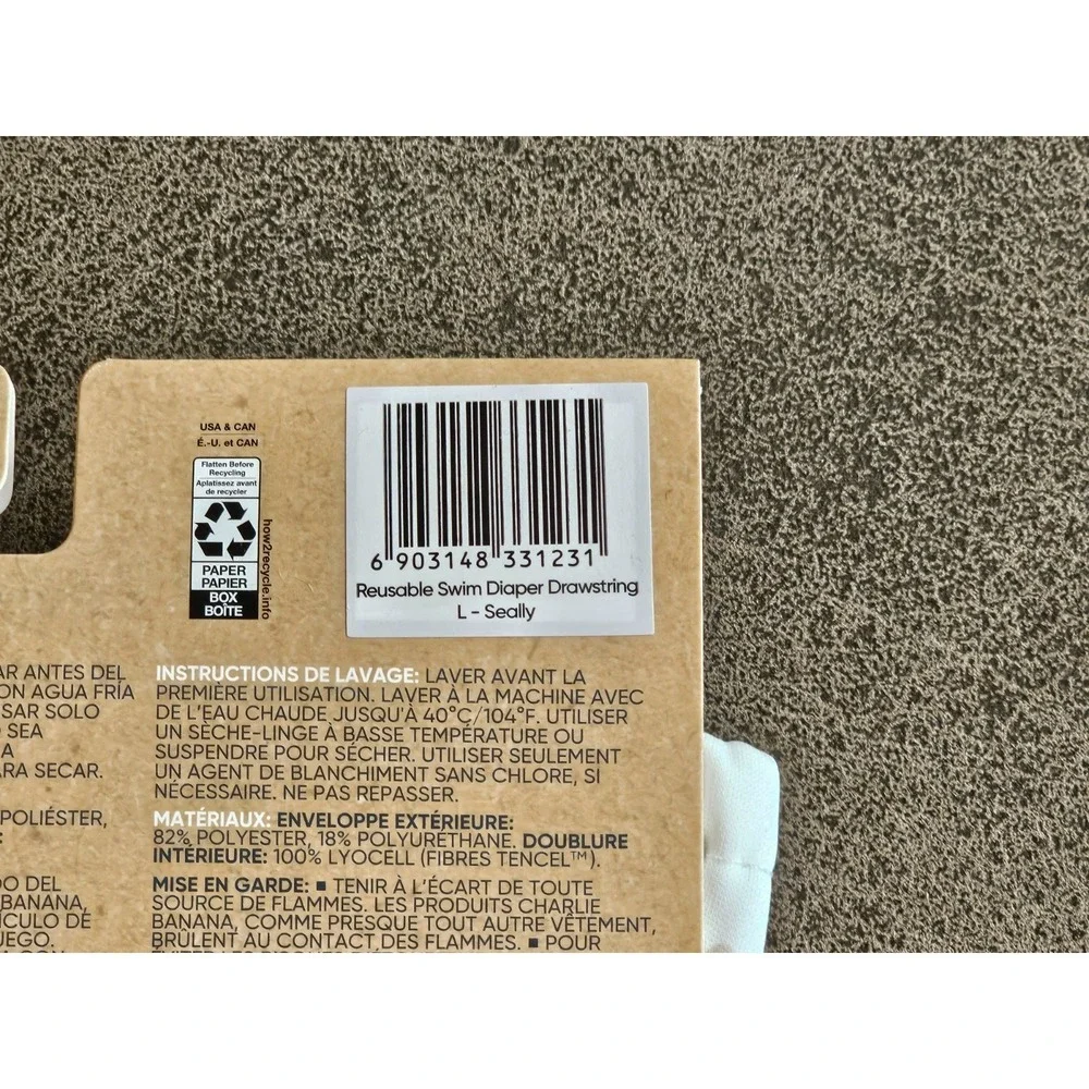 Large (22-34lbs) Charlie Banana Reusable Swim Diaper Washable Seally Seal‎ NW